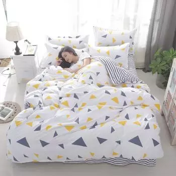 Европейский полиэстеровый комплект постельного белья 1,5 м 1,8 м односпальный пододеяльник наволочка двуспальная простыня домашний текстиль комплект постельного белья 1.2m 3PCS