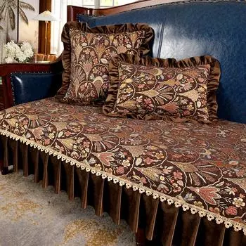 Европейский ретро чехол для дивана роскошный нескользящий диван подушка домашний декор для гостиной чехол шенилл жаккард диван подлокотник полотенце 50x60