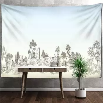 Европейский Ретро Фреска Гобелен Настенный Психоделический Матрас Полиэстер Простой Декор Фон Ткань 95x70cm