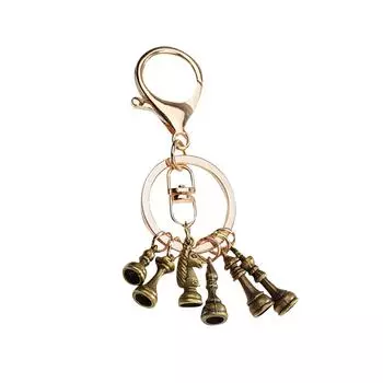 Европейский ретро шахматы металлический гальванический брелок кулон One Size золотой