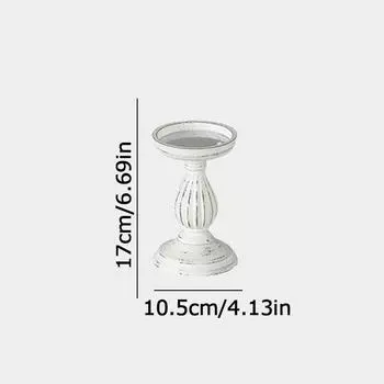 Европейский римский подсвечник с колонной, винтажный деревянный белый подсвечник с эмбрионом S