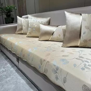 Европейский роскошный чехол для дивана из жаккардовой ткани с шениллом, противоскользящая подушка для дивана, декор для гостиной, универсальный чехол Four Seasons 85x75