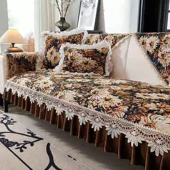 Европейский роскошный чехол для дивана, противоскользящий, всесезонный, универсальный, чехол для подушки дивана, 1/2/3 сиденья, полотенце для дивана, полотенце для подлокотника 50x60