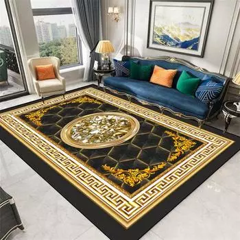 Европейский роскошный каркасный ковер, украшение для гостиной, домашние ковры, удобный нескользящий большой ковер для спальни, моющийся коврик для журнального столика 60x90cm 23.6x35.4in