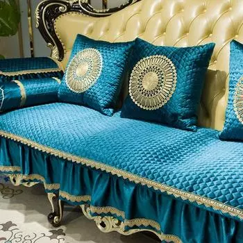 Европейский роскошный стеганый чехол для дивана в гостиную, противоскользящий, простой, диванная подушка, полотенце для подлокотника, защита мебели для дома, чехол для дивана 1pc armrest 65x65cm коричневый