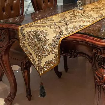 Европейский роскошный жаккардовый стол-дорожка, журнальный столик для столовой, подставка под телевизор, украшение, вышитая дорожка для стола, современный домашний декор 33x180cm 1pc