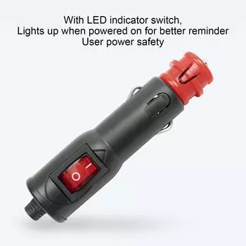 Европейский съемный адаптер для автомобильного прикуривателя с выключателем, предохранитель 8 А, стандартный размер, 12 В, автомобильная вилка питания чёрный