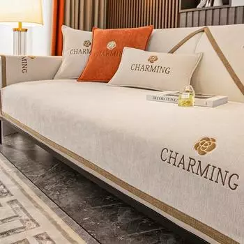 Европейский шенилл плюшевый диванный чехол для полотенца однотонный утолщенный стеганый диванный чехол нескользящая подушка для дивана декор гостиной 70x70cm 1pcs