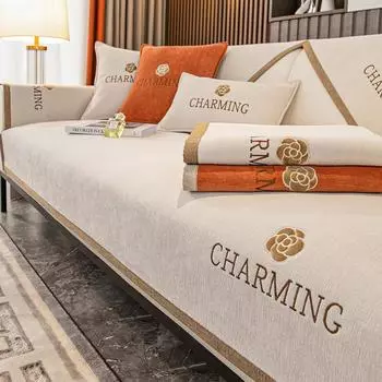 Европейский синель, плюшевый чехол для дивана, однотонный утепленный стеганый чехол для дивана, Нескользящая подушка для дивана для декора гостиной 70x70cm 1pcs