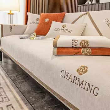 Европейский синель, плюшевый чехол для дивана, однотонный утепленный стеганый чехол для дивана, Нескользящая подушка для дивана для декора гостиной 70x70cm 1pcs