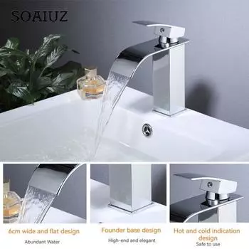 Европейский смеситель для водопада с медным сердечником, черная краска для выпечки, смеситель для горячей и холодной воды, смеситель для умывальника, свободное переключение горячей и холодной воды