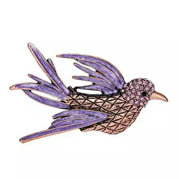 Европейский стандарт цинковый сплав инкрустированный бриллиантами расписная брошь в виде животного персонализированный корсаж в виде птицы ретро ювелирные изделия