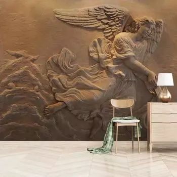 Европейский стиль 3d стереоскопический рельеф Красота Крылья ангела обои Гостиная ТВ фон настенная живопись 200 cm(W) x 140 cm(H)