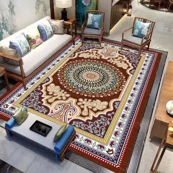 Европейский стиль большой ковер гостиная украшение дома 3d персидский ковер спальня декор комнаты напольные коврики моющиеся нескользящие 50x80cm 19.68x31.4in