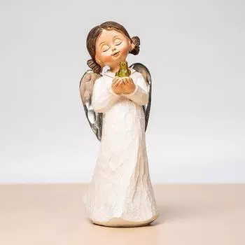 Европейский стиль Девушка Искусство Эльф Ангел Статуя Ручная работа Мультфильм Голубь Ангел Фигурки Резные смоляные феи Орнамент для улицы