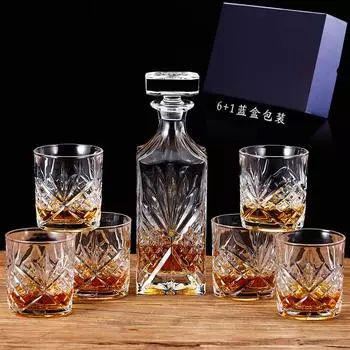 Европейский стиль хрустальный бокал для виски набор из семи предметов барный набор для вина прозрачный набор для напитков подарочная коробка изящный