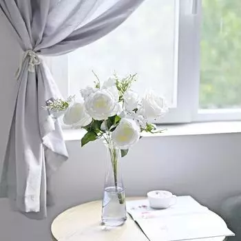 Европейский стиль, имитация 11-голового букета роз наложницы, украшение для дома, стол с имитацией искусственных цветов, реквизит для свадебной фотосъемки белый