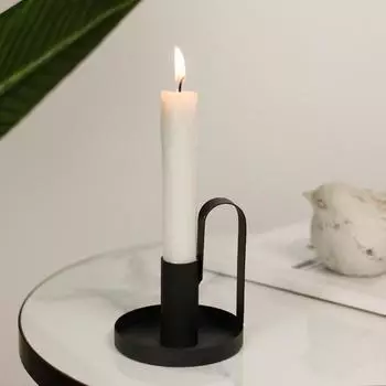 Европейский стиль из кованого железа, обеденный стол, подсвечник, украшение, ремесла, украшение для дома, ручной подсвечник с одной головкой 8.5*9.5cm чёрный