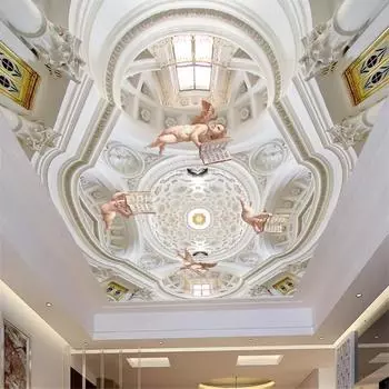 Европейский стиль потолочные фрески гостиная спальня ангел потолочные фрески обои 200 cm(W) x 140 cm(H)