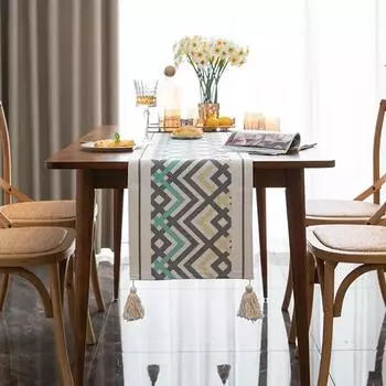 Европейский стиль, скатерть с кисточками, настольный коврик, хлопковая скатерть, принадлежности для свадебной вечеринки 35x180cm