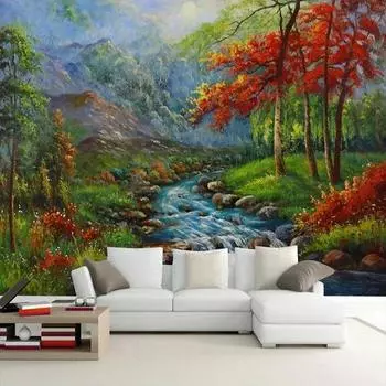 Европейский стиль Водный лес Пейзаж Фотообои для спальни гостиной диван фон Декор 3d обои 200 cm(W) x 140 cm(H)