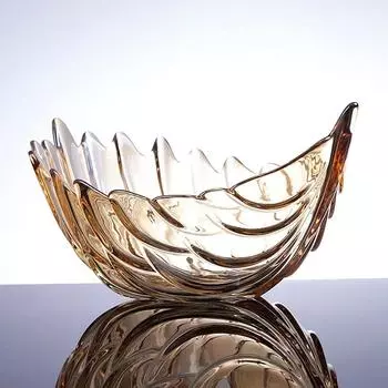 Европейский стиль высокого класса креативная стеклянная хрустальная тарелка для фруктов легкая роскошная бытовая тарелка для сухофруктов