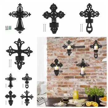 Европейский стиль Железный полый подсвечник Железный художественный настенный подсвечник Офисы style D