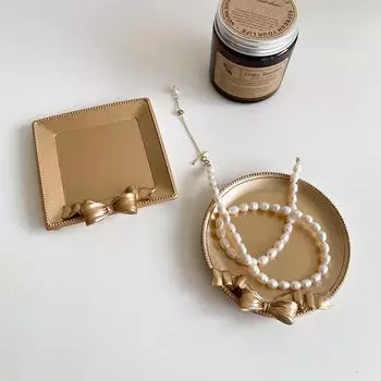 Европейский стиль Золотой реквизит для фотосъемки Бантик Организация ювелирных изделий Тарелка для рабочего стола Настольное украшение Разное Аксессуары