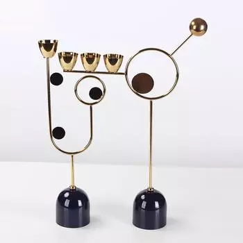 Европейский свет роскошь абстрактный геометрический арт подсвечник модель комнаты отель гостиная обеденный стол атмосфера мягкий декор орнаменты