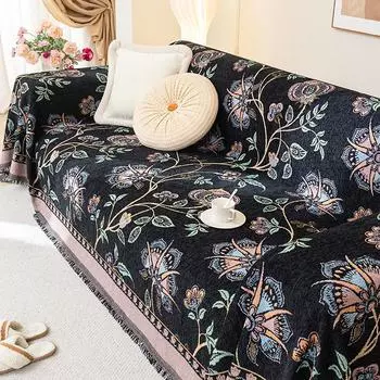 Европейский входной диван-полотенце Lux с полным покрытием. Высококачественный нескользящий грязеотталкивающий чехол для дивана. Универсальный чехол. Не царапающийся, антипригарный меховой чехол. 180*130cm