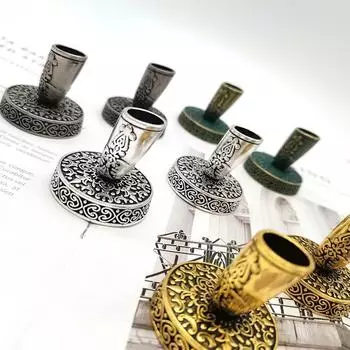 Европейский винтажный перьевой держатель для ручек, металлический круглый держатель для ручек, аксессуары для ручек золотой