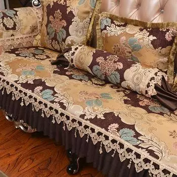 Европейский винтажный жаккардовый чехол для дивана, роскошный чехол для дивана, нескользящая подушка для дивана на 1/2/3 места, защитный чехол для мебели для дивана 50x60
