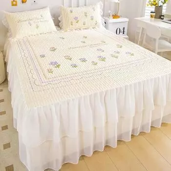 Европейский высококачественный чехол для кровати, летний латексный коврик, подзорная труба, наволочка, стираемая в стиральной машине, складное нескользящее покрывало 1.5m bed skirt1