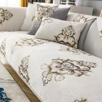 Европейский жаккардовый модный чехол для дивана, нескользящая ткань синель, диванная подушка, четыре сезона, универсальная наволочка, подлокотник, полотенце 70x70cm 1pcs