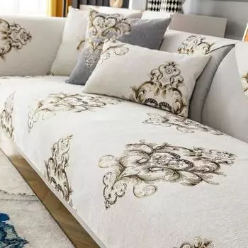 Европейский жаккардовый модный чехол для дивана, нескользящая ткань синель, диванная подушка, четыре сезона, универсальная наволочка, подлокотник, полотенце 70x70