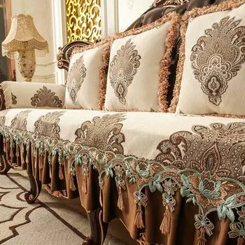 Европейский жаккардовый тканевый чехол для дивана, нескользящая подушка для дивана, чехлы для гостиной, чехлы для мебели, домашний декор 58x65