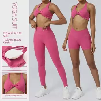 Европейско-американские костюмы для йоги и бега с высокой талией для женщин XXL (130-140 jin)