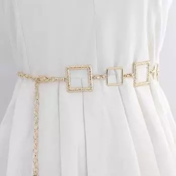 Европейско-американские модные брюки с цепочкой на талии gold золотой