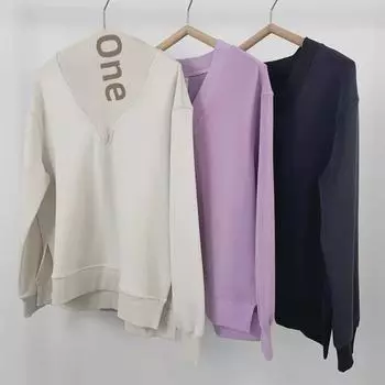 Европейско-американский повседневный свитер с V-образным вырезом - универсальная спортивная одежда для осени/зимы Medium