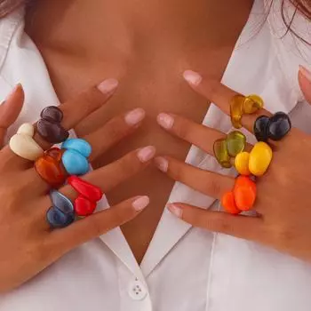 Европейско-американское геометрическое многоцветное двойное кольцо с каплей воды