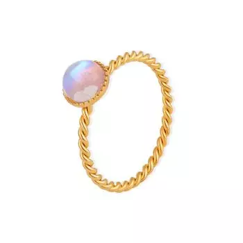 Европейско-американское кольцо Niche Moonstone Twist из титановой стали - легкая роскошная мода для женщин