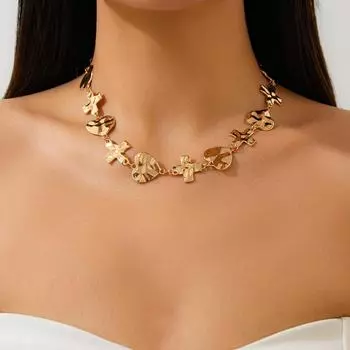 Европейско-американское модное ожерелье с вышивкой крестиком в форме сердца - универсальные ювелирные изделия из сплава K necklace 6822 белый