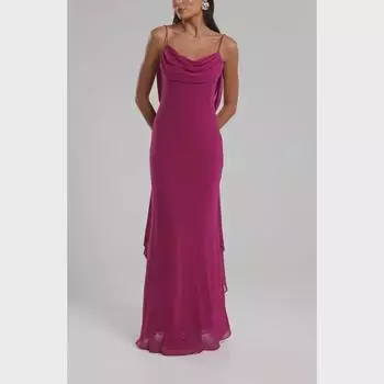 Европейско-американское женское сексуальное платье без бретелек без рукавов из шифона с открытой спиной Extra Large красный