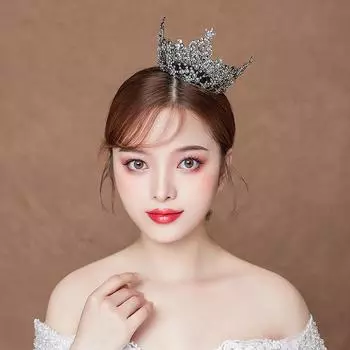 Европейское барокко, ретро-сплав, тиара со стразами, свадебная круглая корона, дворцовая корона, свадебные украшения