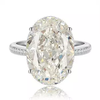 Европейское и американское 14 * 20 каратное большое серебряное кольцо в форме голубиного яйца с огранкой «ледяной цветок» для женщин 5