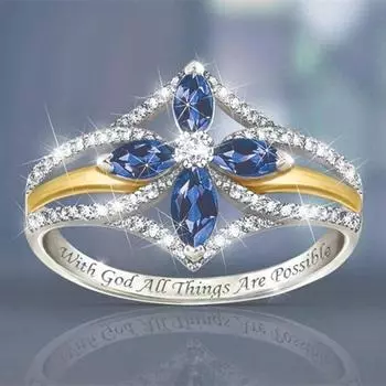 Европейское и американское двухцветное индивидуальное полое кольцо с цирконом