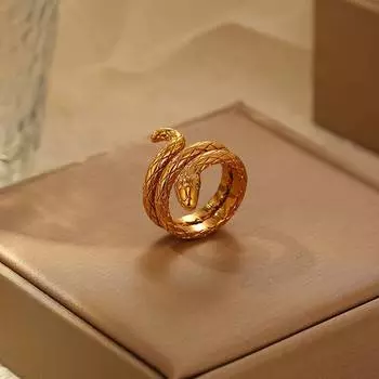 Европейское и американское холодное кольцо с змеевидным узором для женщин, не выцветает в холодном состоянии, модное персонализированное титановое стальное кольцо для рук, оптовая продажа ювелирных изделий No. 5