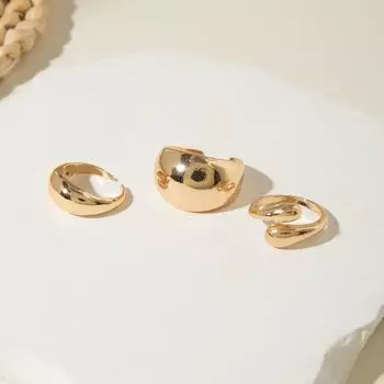 Европейское и американское кольцо-комбинация из барочного жемчуга, винтажный металлический набор колец с лавовыми цветами из шести частей для женщин