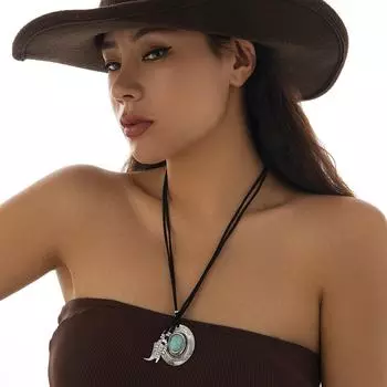 Европейское и американское панк-геометрическое бархатное плиссированное ожерелье с подвеской для женщин 6393 золотой