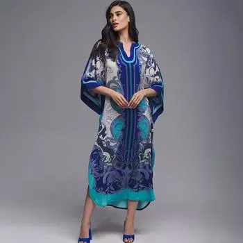 Европейское и американское полиэстеровое пляжное платье-накидка - Женская длинная рубашка для защиты от солнца для отпуска One Size